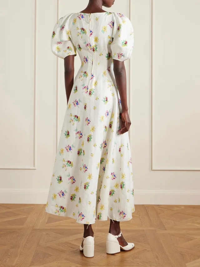 GABRIELA HEARST Ranya floral-print linen-twill dress in White, photo 2 of 2 from NET-A-PORTER (Canada)