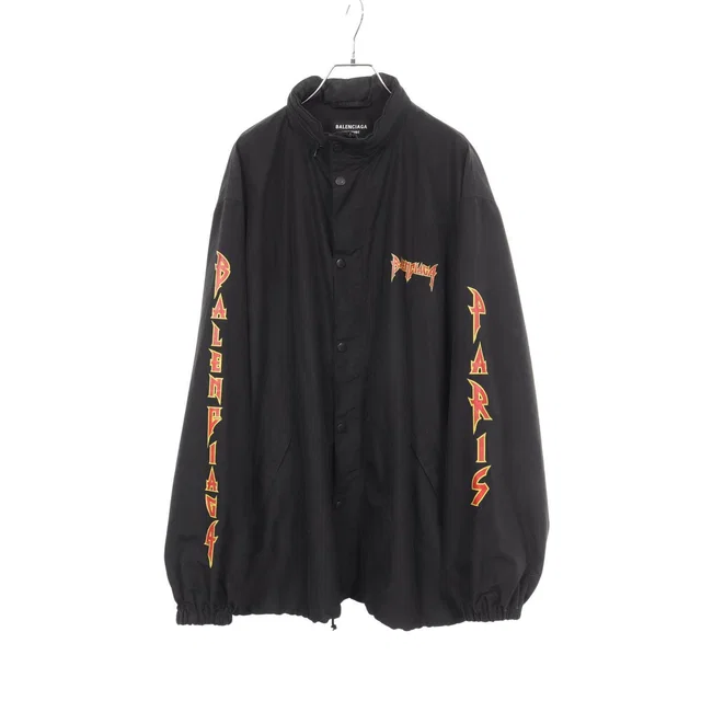 Balenciaga Hooded Logo Print Polyester Outerwear from LuxUness