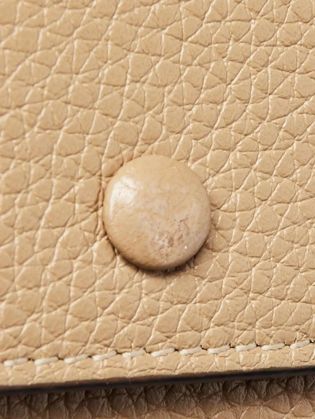 Celine Drummed Leather Large Flap Multifunction Wallet in Beige Leather from Yoogis, photo 7 of 10