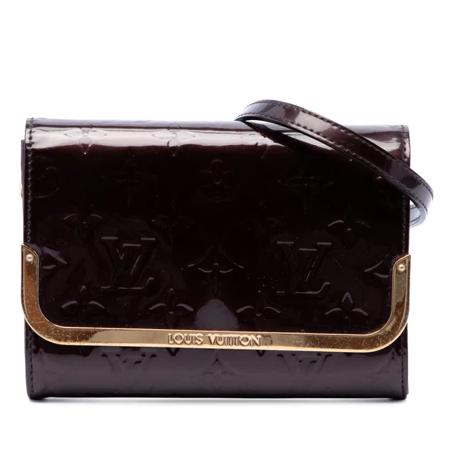 Purple Louis Vuitton Monogram Vernis Rossmore PM Crossbody Bag in Purple Leather from Designer Revival