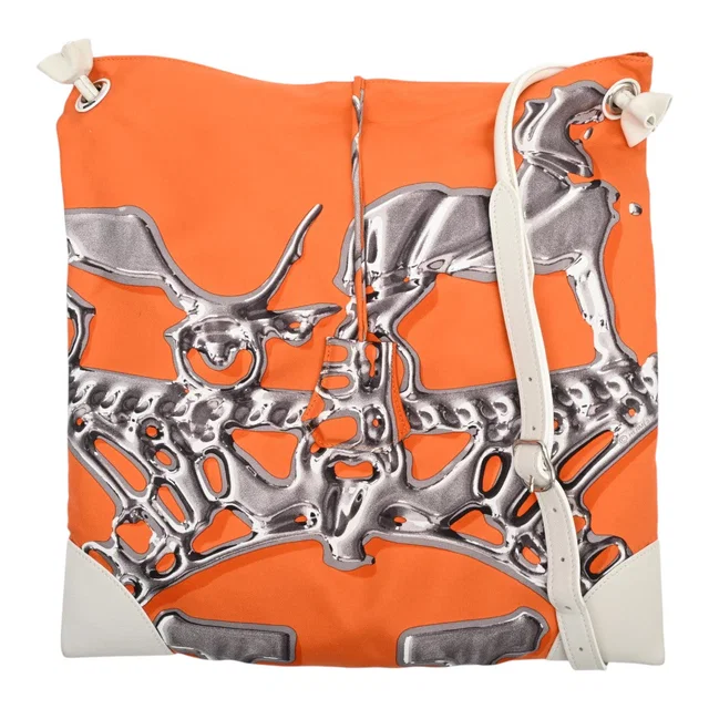 Hermès 2011 Silky City Orange/Ivory in White Silk from VINTAGE QOO TOKYO