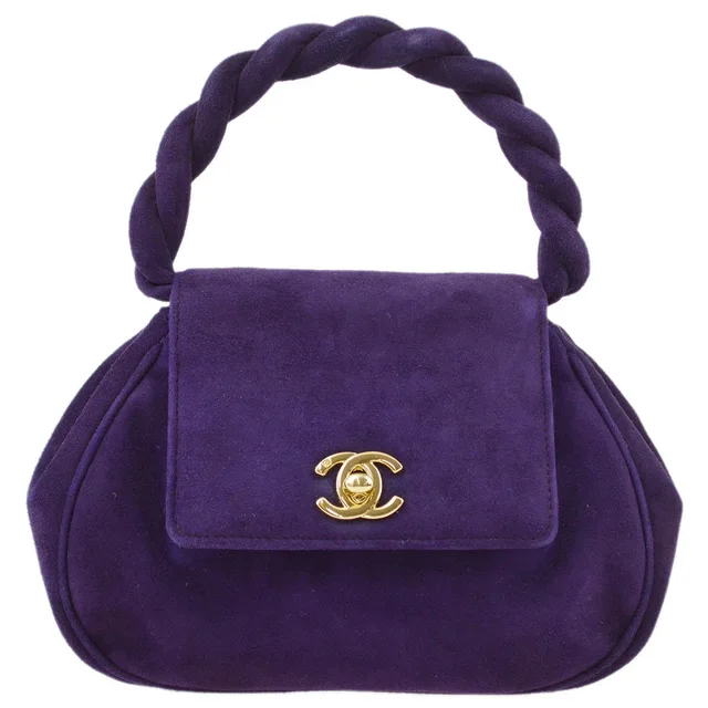 Chanel 1996-1997 Suede Top Handle Bag in Suede from AMORE Vintage Tokyo
