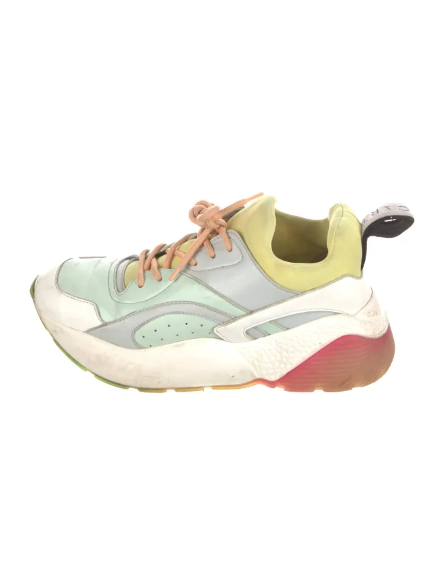 Stella McCartney Vegan Leather Printed Chunky Sneakers in yellow Leather from The RealReal