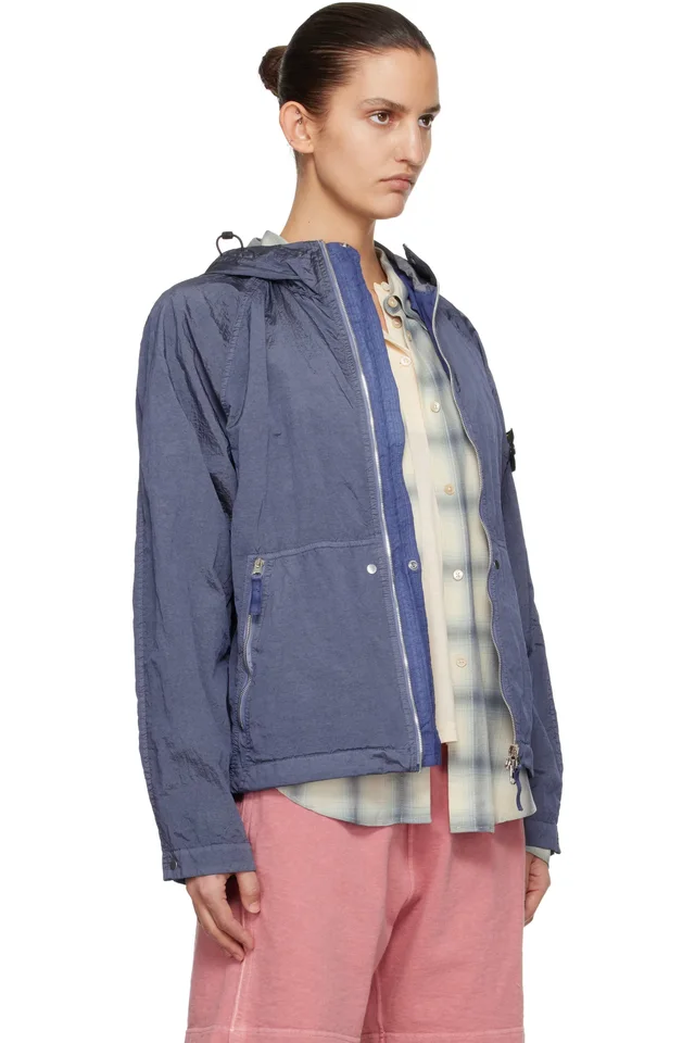 Stone Island Navy 4100119 Nylon Metal ECONYL Watro-TC Jacket, photo 2 of 2 from SSENSE