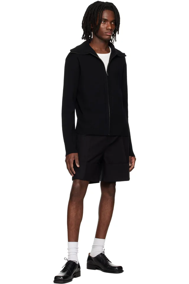 Entire Studios Black Knit Zip Up Sweater, photo 4 of 4 from SSENSE