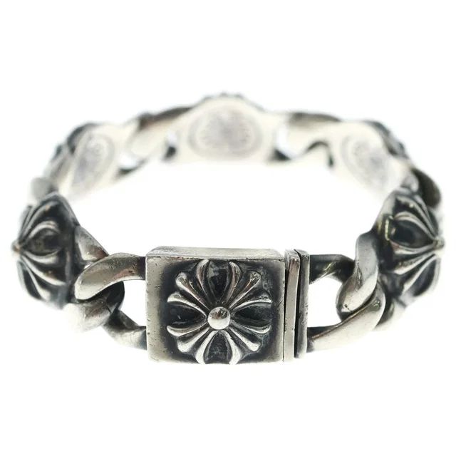 Chrome Hearts Vintage Cross Link Bracelet Silver in Silver from The Reluxe