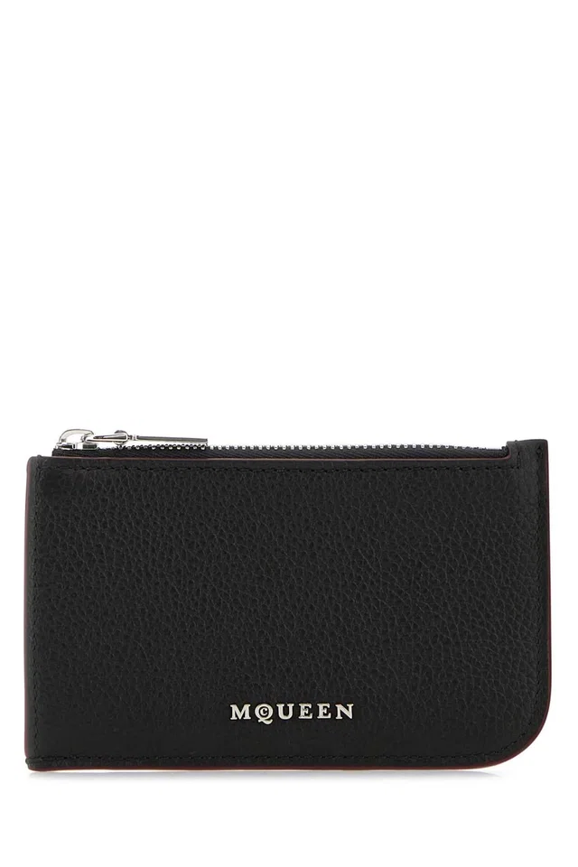 Alexander McQueen Card Case — Black Cases in Black Leather from HEWI