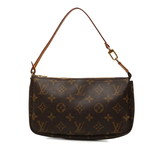 Brown Louis Vuitton Monogram Pochette Accessoires Shoulder Bag in Brown Coated canvas from Designer Revival