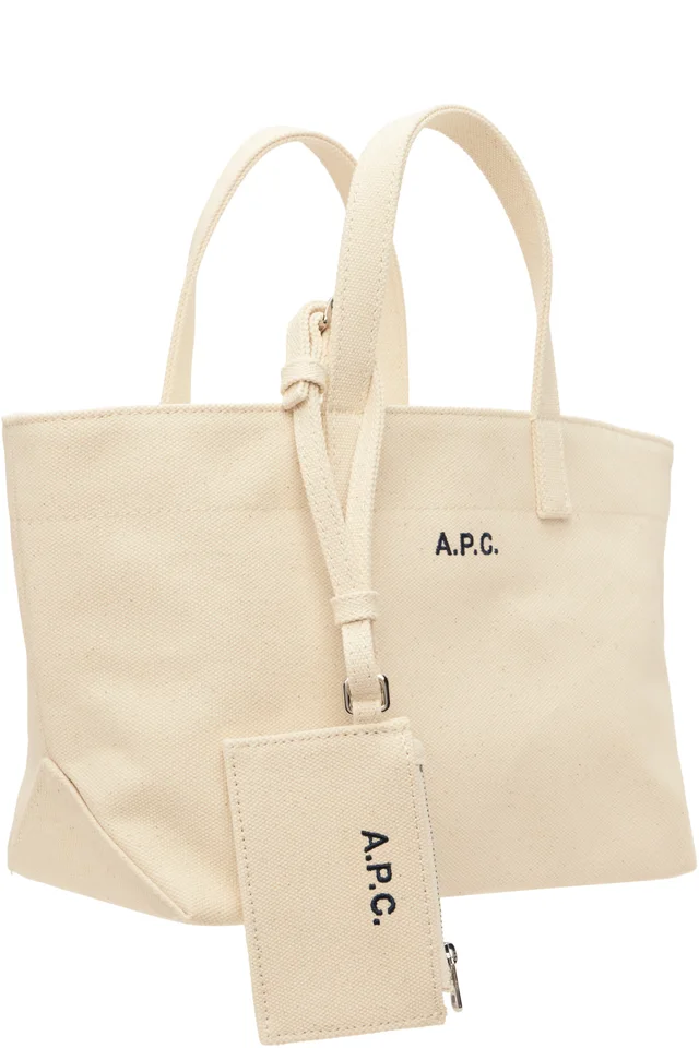 A.P.C. Off-White 'Le Drummer' Toile Small Tote, photo 2 of 4 from SSENSE