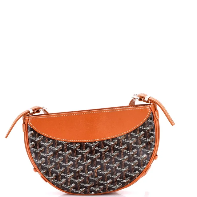 Goyard Hirondelle Shoulder Bag Coated Canvas and Leather in brown|red Coated canvas from Rebag