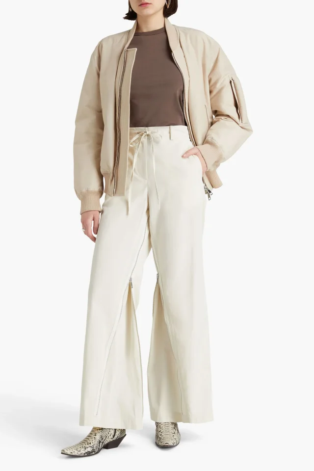 Helmut Lang Cotton-Blend Twill Wide-Leg Pants, photo 2 of 4 from THE OUTNET