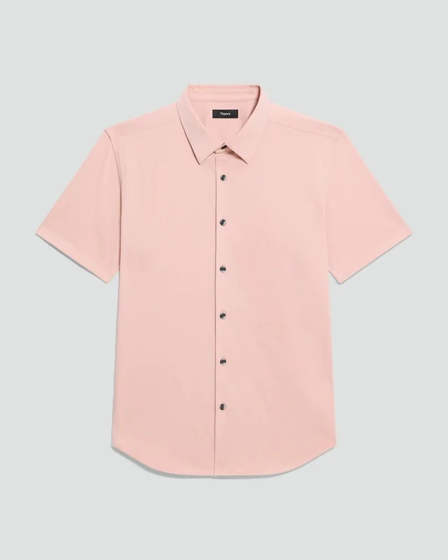 Theory Irving Short-Sleeve Shirt in Structure Knit, photo 2 of 6 from Theory