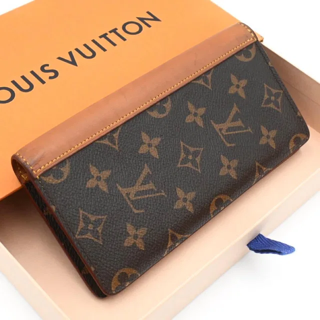 Louis Vuitton Monogram Macassar Portefeuille Brazza Vachetta Leather Wallet in Leather from The Reluxe