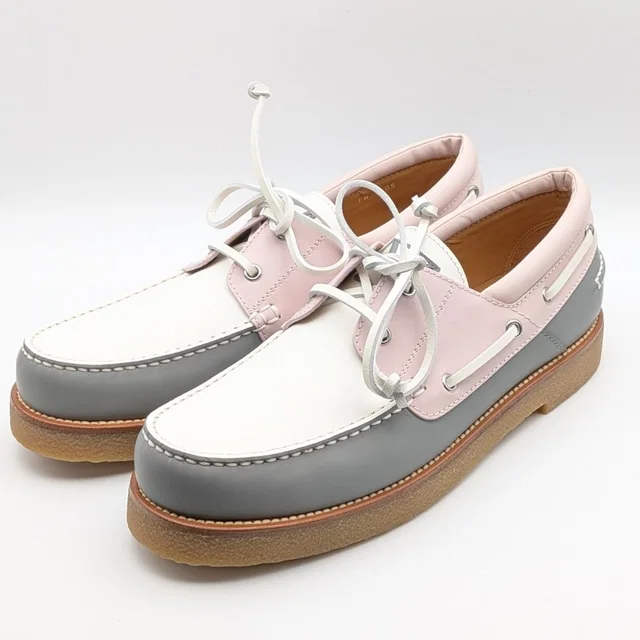 Louis Vuitton Deck Shoes Multicolor White Pink Gray Sneakers in White Leather from The Reluxe