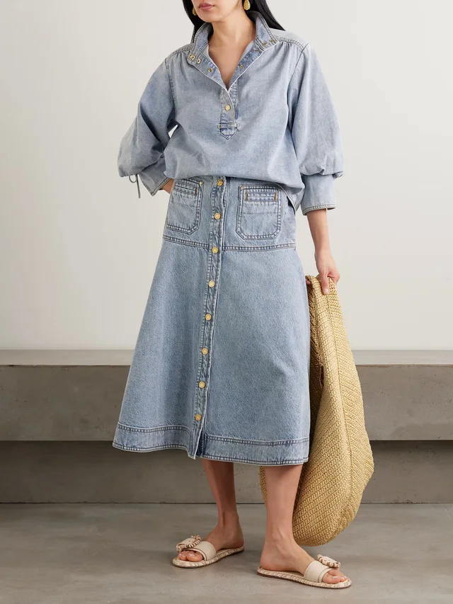 ZIMMERMANN Denim blouse in Blue, photo 2 of 2 from NET-A-PORTER (Canada)