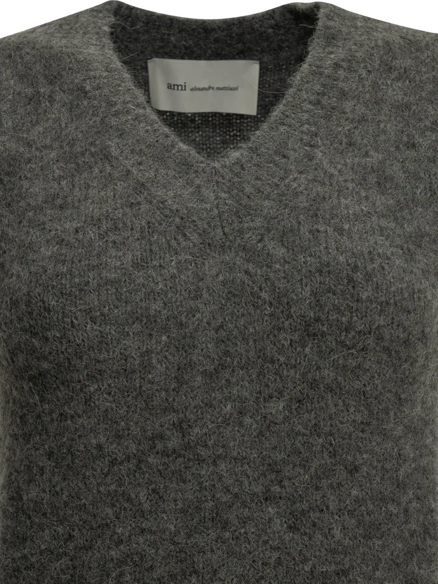 Ami Paris V-neck logo-embroidered sweater, photo 3 of 4 from SENSER