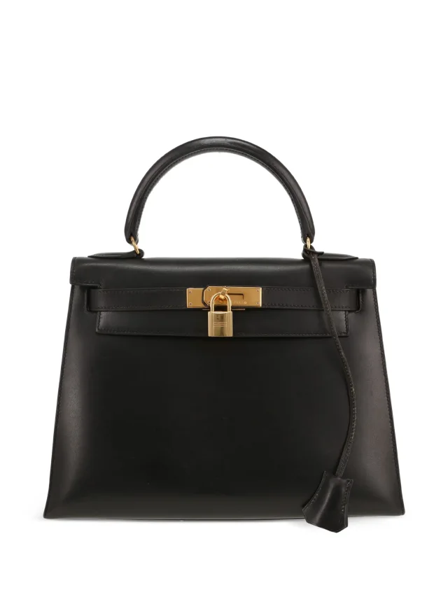 Hermès Pre-Owned 1995 Kelly 28 Handbag | Black | FARFETCH in Black Calfskin from Farfetch
