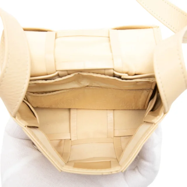 Bottega Veneta Extra Mini Nappa Intrecciato Cassette Crossbody in Beige Nappa leather from Designer Revival, photo 4 of 7