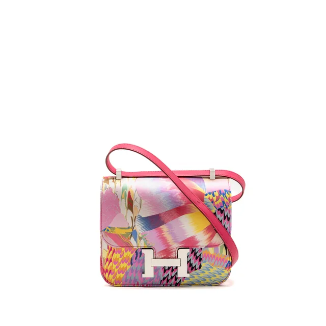 Hermès constance 24 limited edition marble silk multicolor SHW stamp Z in Multicolor Silk from EMIER