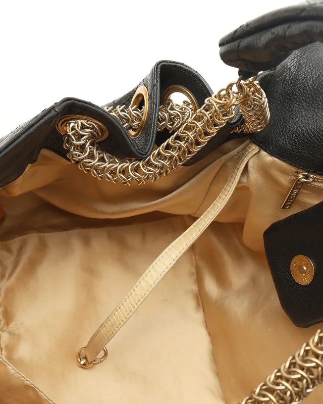 Chanel Large Rock and Chain Accordion Flap Bag in Leather from A Retro Tale, photo 7 of 11
