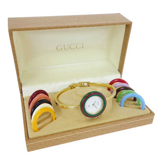 Gucci 1100-L Change Bezel Chameleon Quartz Watch SS from AMORE Vintage Tokyo