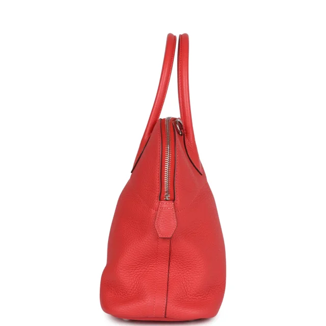 Hermès Bolide 31 Rouge Pivoine Clemence Palladium Hardware in Red Clemence leather from Madison Avenue Couture, photo 6 of 9