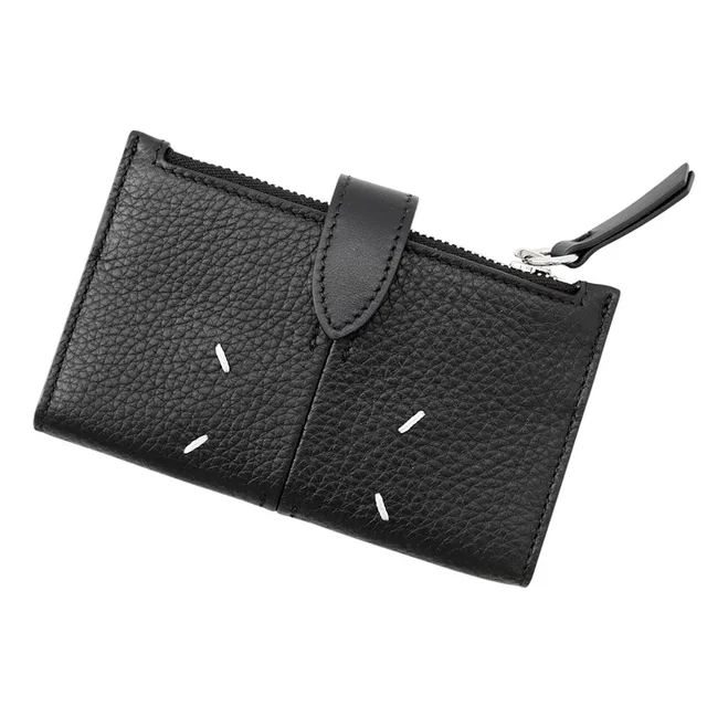 Maison Margiela 4-Stitch Zip Card Holder BlackSA2VX0009P7268H8419 Calf Leather in Calfskin from GALLERY RARE