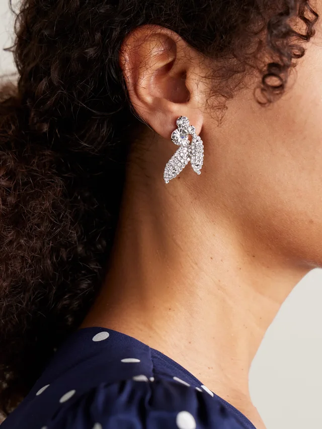 JENNIFER BEHR Alvara silver-plated crystal earrings, photo 2 of 2 from NET-A-PORTER (Canada)