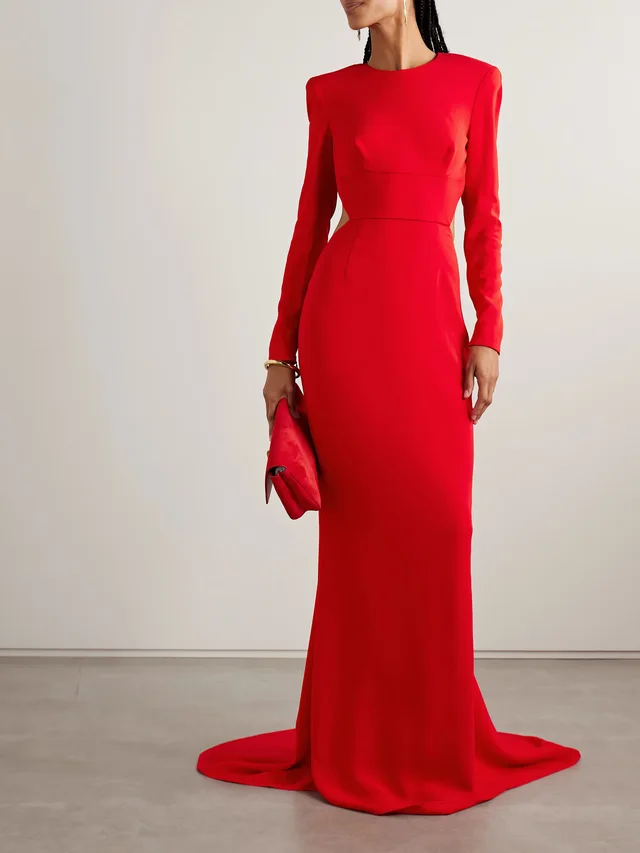 STELLA MCCARTNEY Open-back crepe gown in Red, photo 2 of 2 from NET-A-PORTER (Canada)