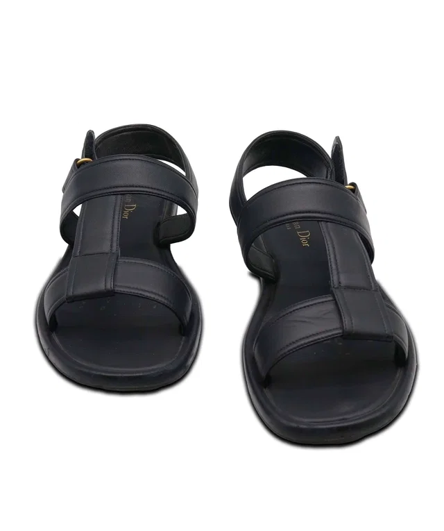 Dior Black Leather Sandals Size 40 in Black Leather from Luxury Promise