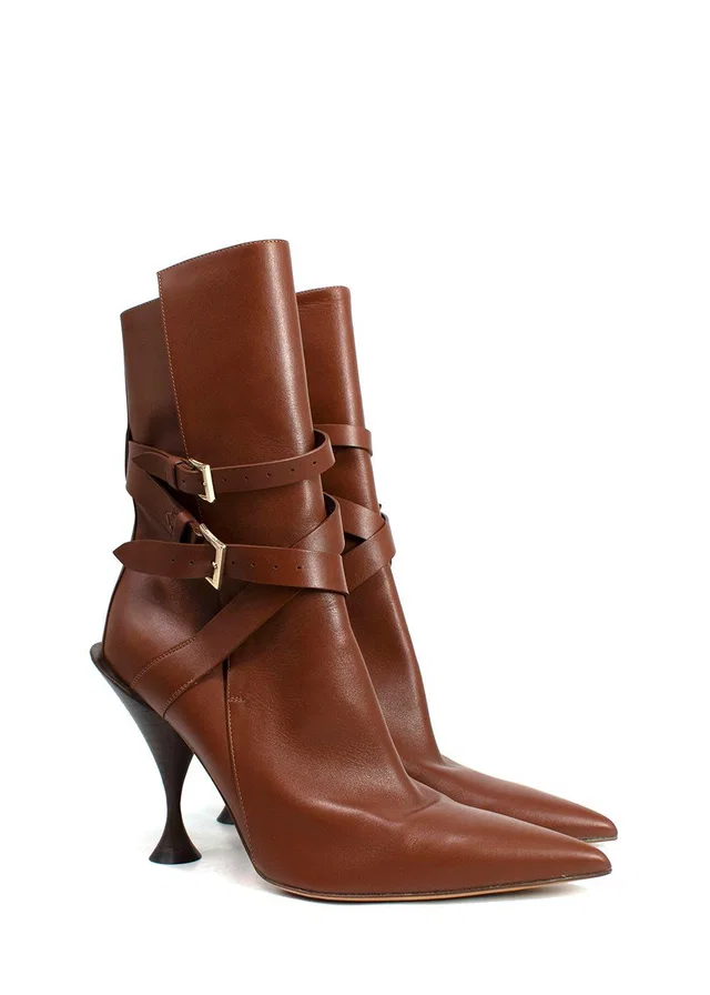 Burberry Hadfield Pedestal-heel Leather Boots in Leather from HEWI