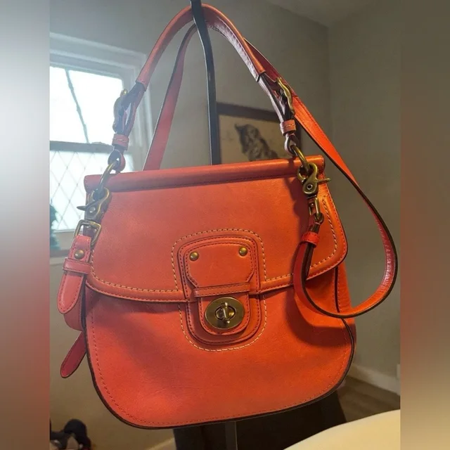 Coach Willis 70th Annaverasy Leather Crossbody Saddle Bag in orange Leather from Poshmark