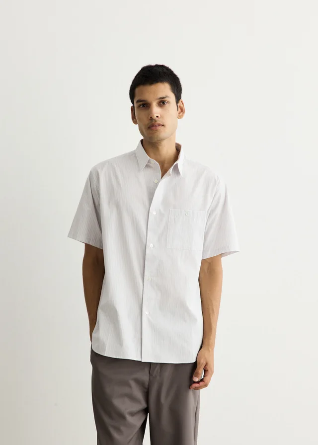 Saturdays NYC Bruce Stripe Shirt in Grey from Incu, photo 1 of 1
