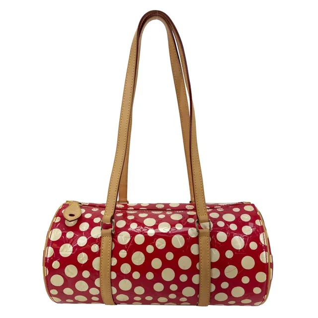 Louis Vuitton Papillon Yayoi Kusama Infinity Dots Monogram Vernis Dots Satchel Bag Red from Dallas Designer Handbags