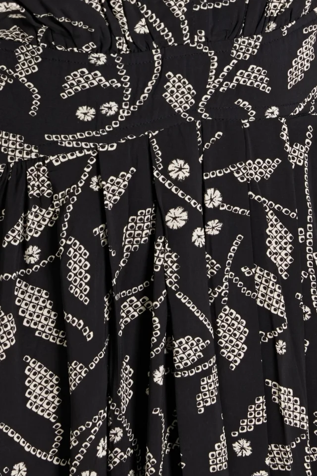 Marant Étoile Almeya Pleated Printed Crepe Midi Dress in Black, photo 4 of 4 from THE OUTNET