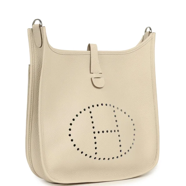 Hermès Evelyne III PM Craie Clemence Palladium Hardware in White Clemence leather from Madison Avenue Couture, photo 2 of 2