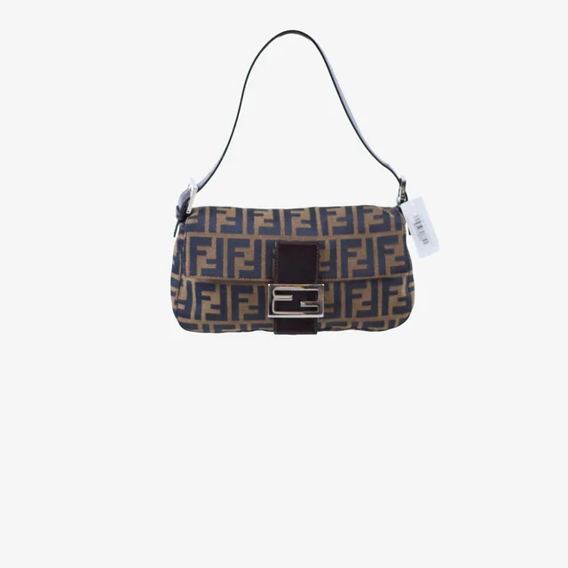 Fendi Baguette Zucca Canvas/Leather Shoulder in Canvas from The Purse Affair