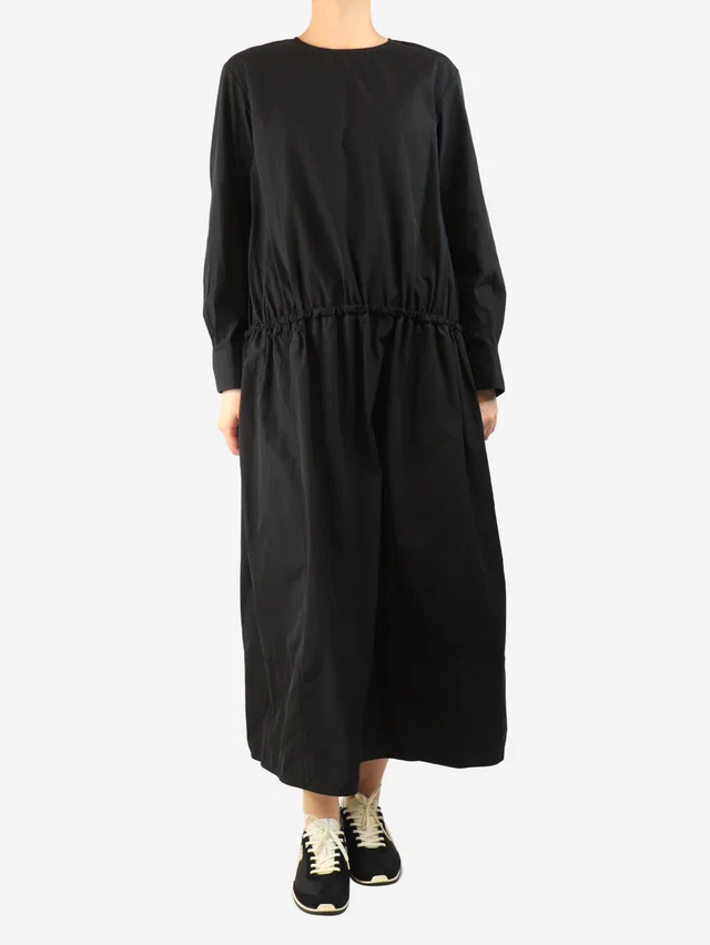 Marni Black drawstring waist dress - size UK 10 in Black from Sign of the Times