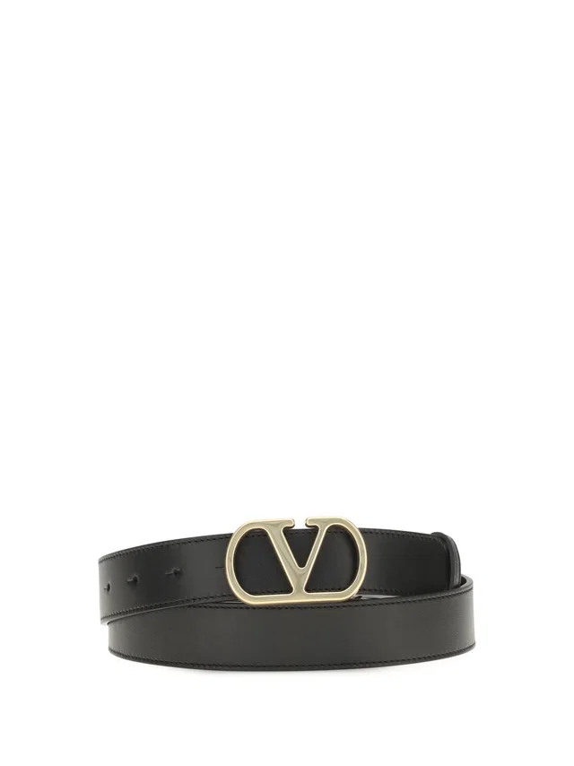 Valentino Garavani Belt — Black Calf Leather Bos Taurus in Black Calfskin from HEWI