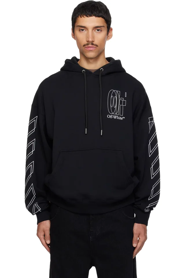 Off-White Black Big Double Arrow Skate Hoodie, image 1 of 1 from SSENSE