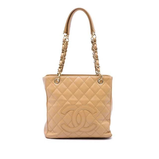 Brown Chanel Caviar Petite Shopping Tote in Brown Caviar leather from Designer Revival