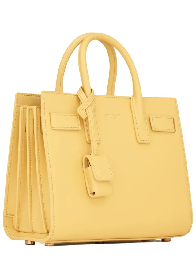 Saint Laurent Sac Top Handle Bag — Yellow Calf Leather in Yellow Calfskin from HEWI