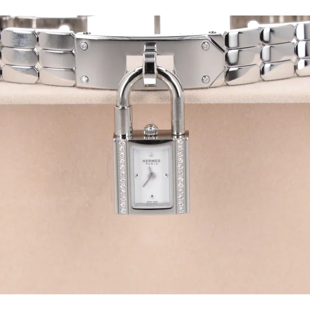 Hermès Kelly Watch, Mini model, 16 mm & Kelly Watch Clochette Lanyard Necklace in Box leather from HEWI, photo 10 of 29