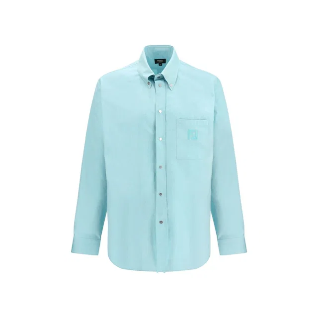 Fendi Blue Cotton Dress Shirt in Blue from HEWI