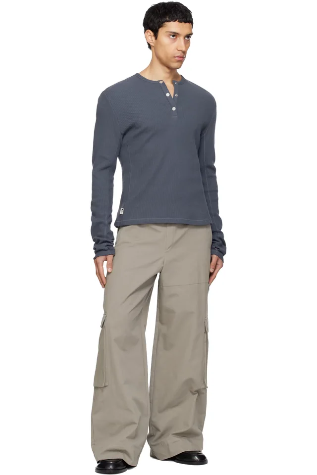 CARRER Navy Lis Classic Henley, photo 4 of 4 from SSENSE