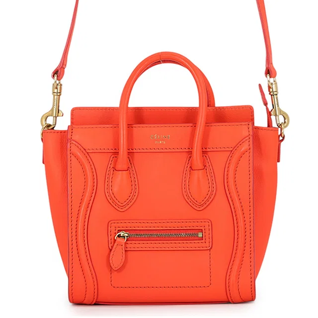 Celine Luggage shopper Orange168243 Leather Size Nano in Leather from GALLERY RARE