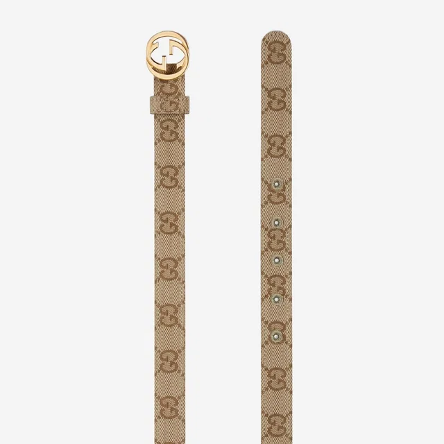 Gucci Gg Supreme Cross Buckle Belt — Multicolor Fabric in Multicolor Leather from HEWI