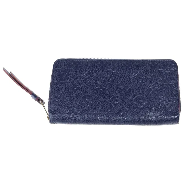 Louis Vuitton Monogram Empreinte Zippy Wallet Round Zip Leather Navy in Navy Leather from The Reluxe