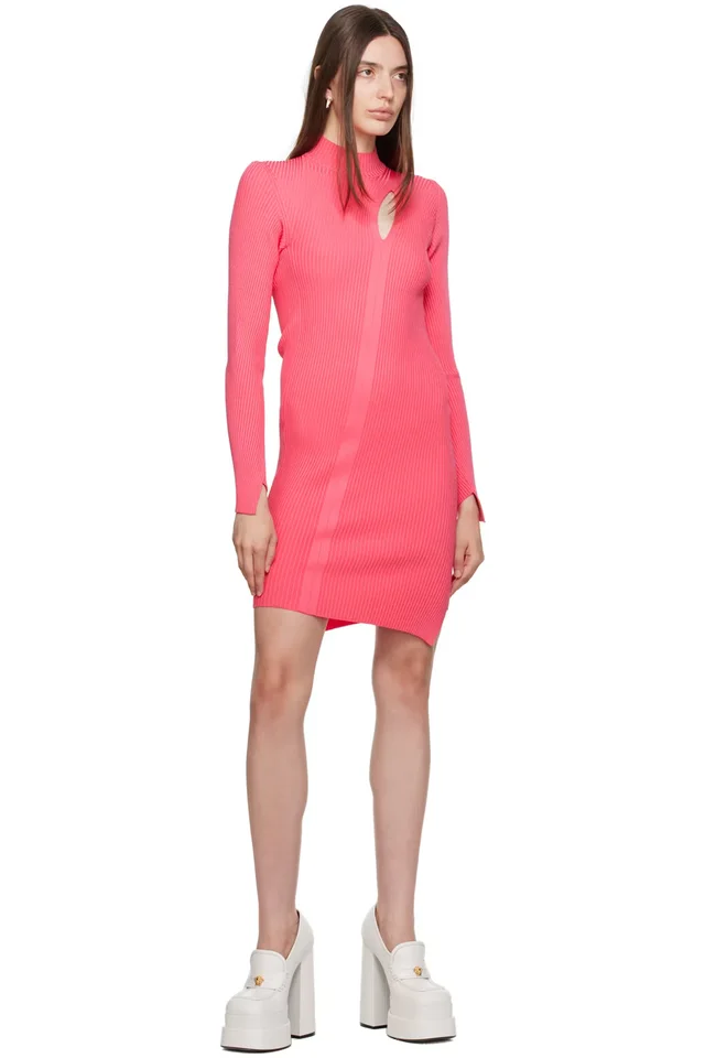 Versace Pink Slashed Minidress, photo 4 of 4 from SSENSE