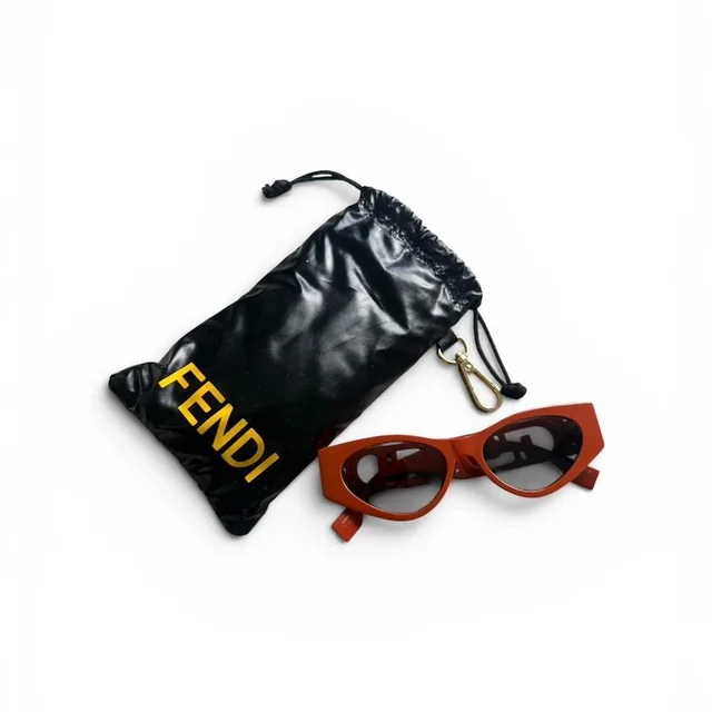 Fendi Women's Oversized Sunglasses - Brown/Orange in red|brown|orange from Depop, photo 1 of 1